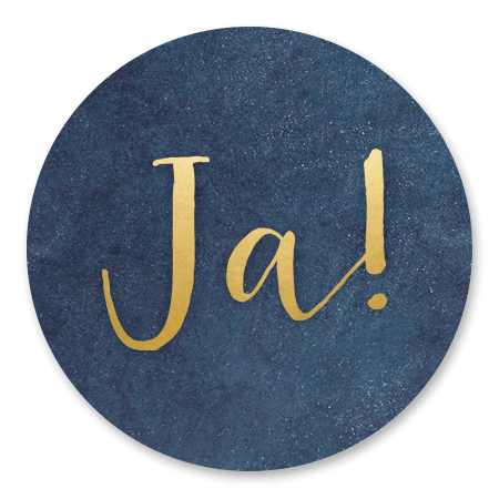 Blauw met gouden Ja
